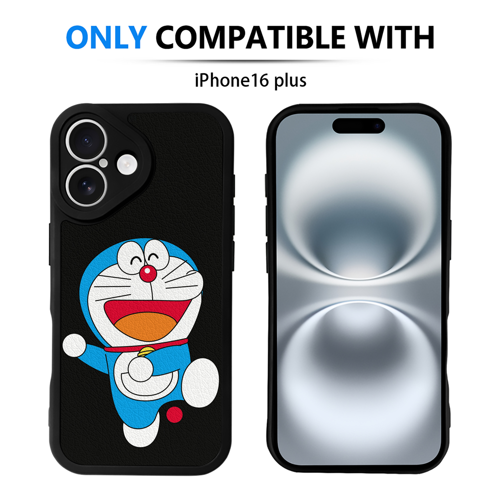 （画像用） ドラえもん Doraemon 【iPhone 16シリーズ対応】シリコンスマホケース（レザー調） 材質：シリコン